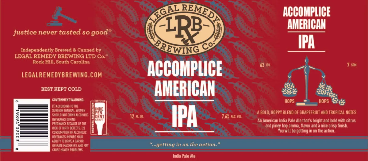 Accomplice American IPA — full label as filed with TTB