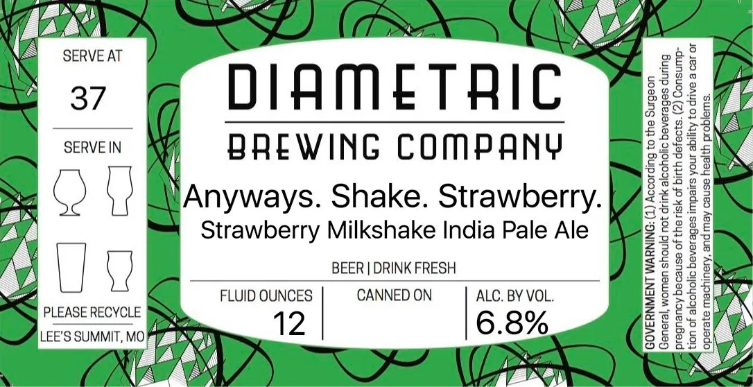 Anyways. Shake. Strawberry. label