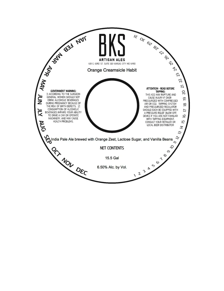 Orange Creamsicle Habit — full label as filed with TTB