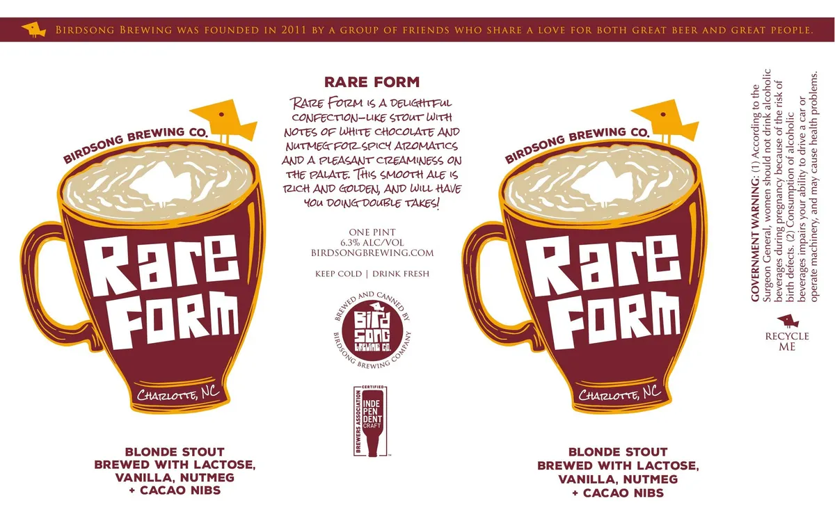 Rare Form label art — BIRDSONG BREWING