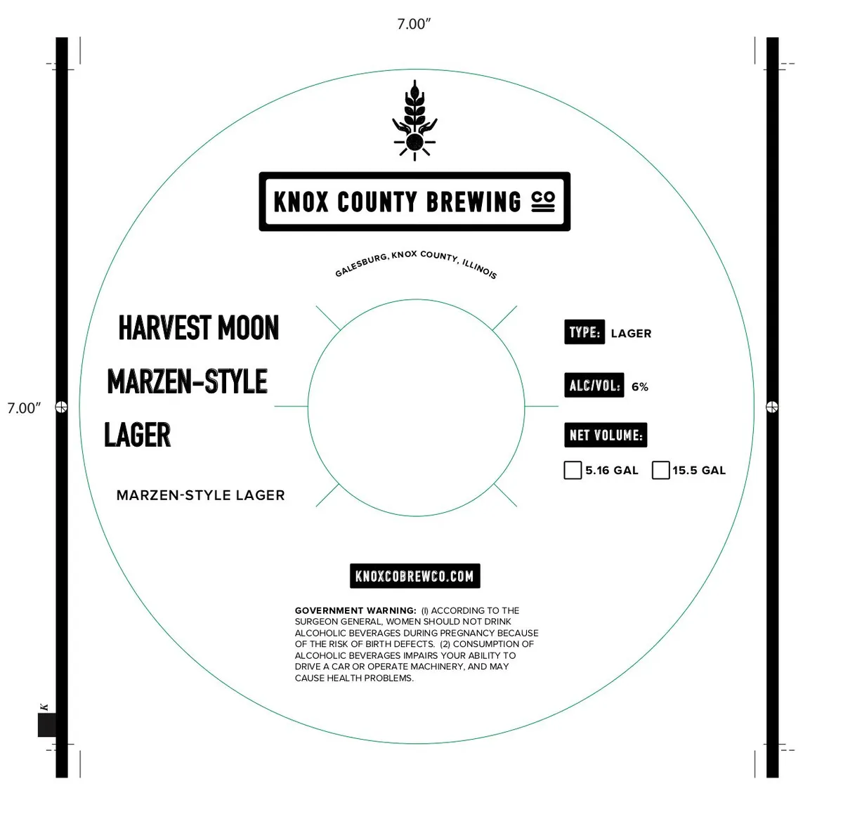 Harvest Moon label art — KNOX COUNTY BREWING CO