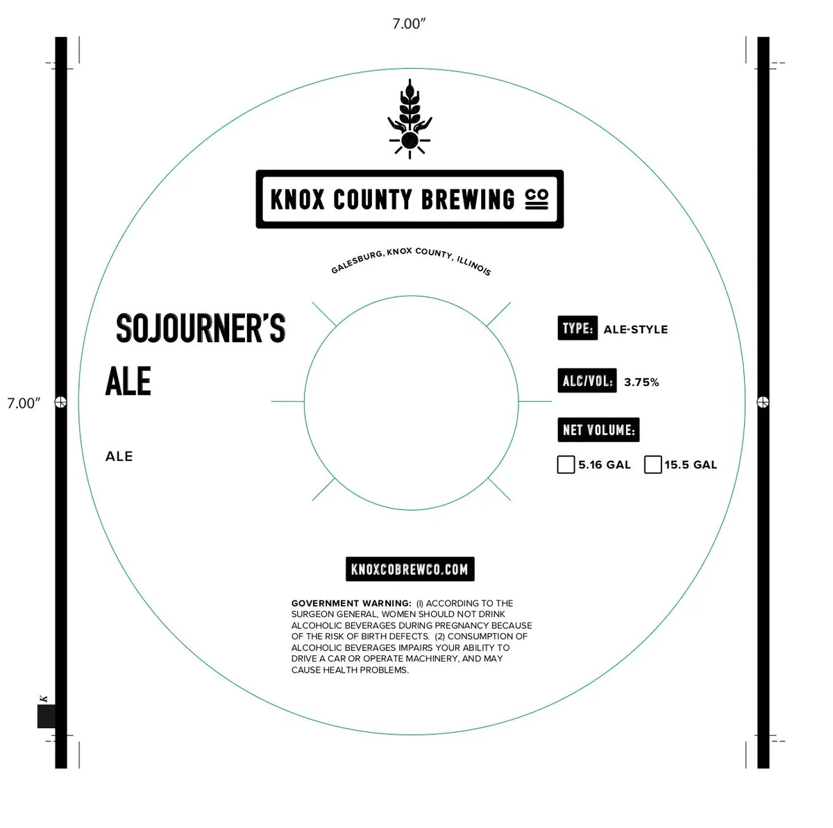 Sojourner's Ale — full label as filed with TTB