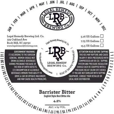 Barrister Bitter label
