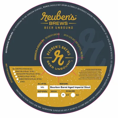 Bourbon Barrel Aged Imperial Stout label