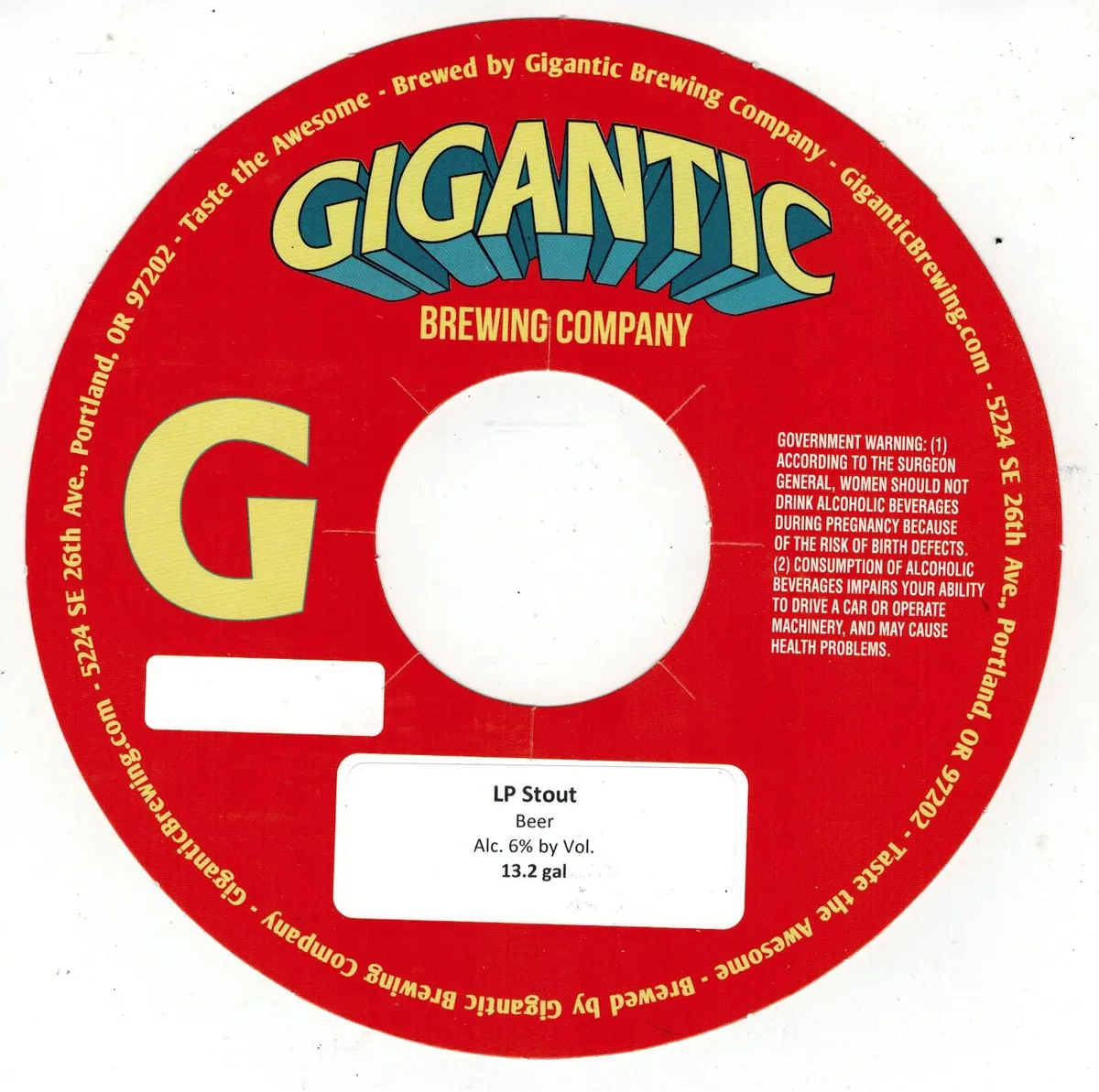 LP Stout — full label as filed with TTB