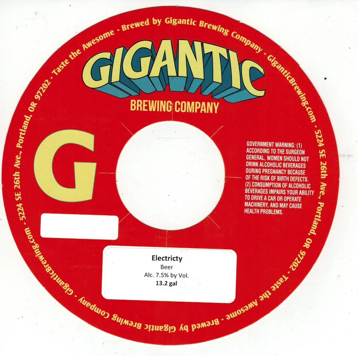 Electricty — full label as filed with TTB