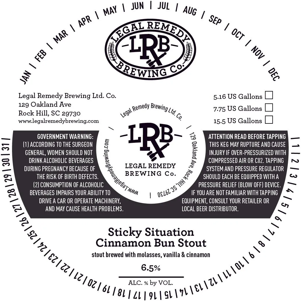 Sticky Situation Cinnamon Bun Stout — full label as filed with TTB