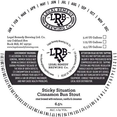 Sticky Situation Cinnamon Bun Stout label