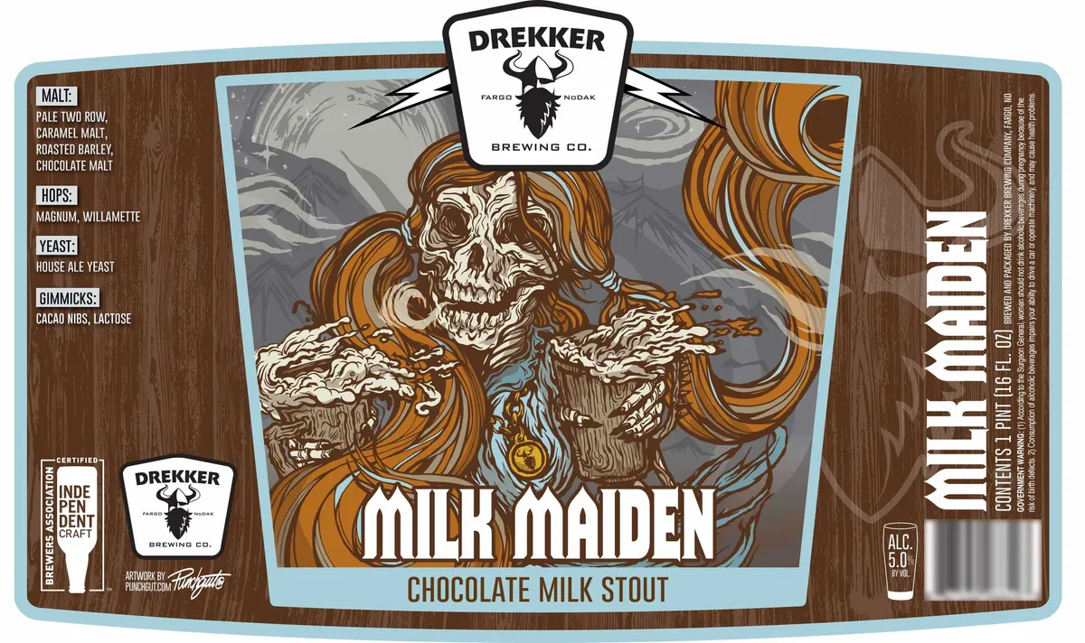 Milk Maiden label art — DREKKER BREWING COMPANY