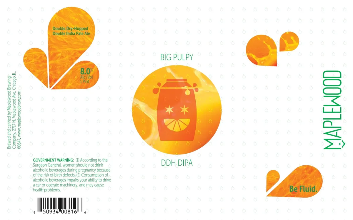 Big Pulpy label art — MAPLEWOOD BREWING COMPANY