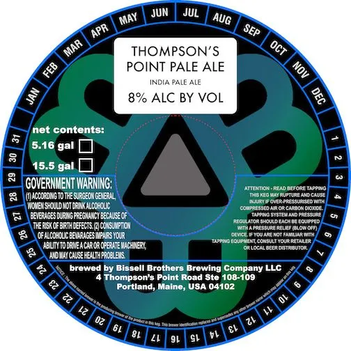 Thompson's Point Pale Ale — full label as filed with TTB