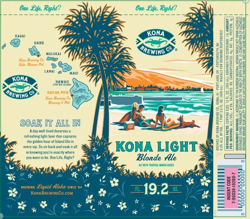 Kona Light — full label as filed with TTB