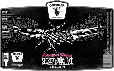Passionfruit Hibiscus Secret Handshake Milkshake IPA label
