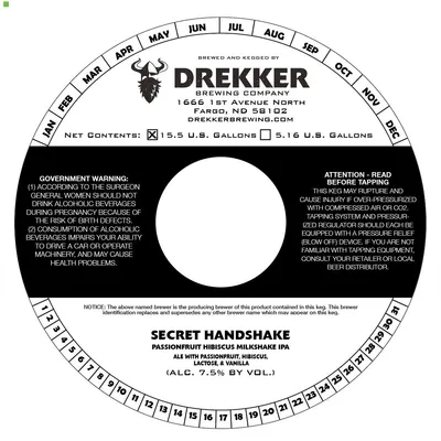 Secret Handshake Passionfruit Hibiscus Milkshake IPA label