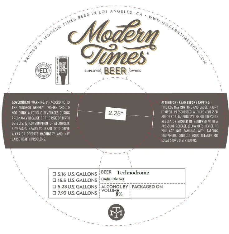 Technodrome — full label as filed with TTB