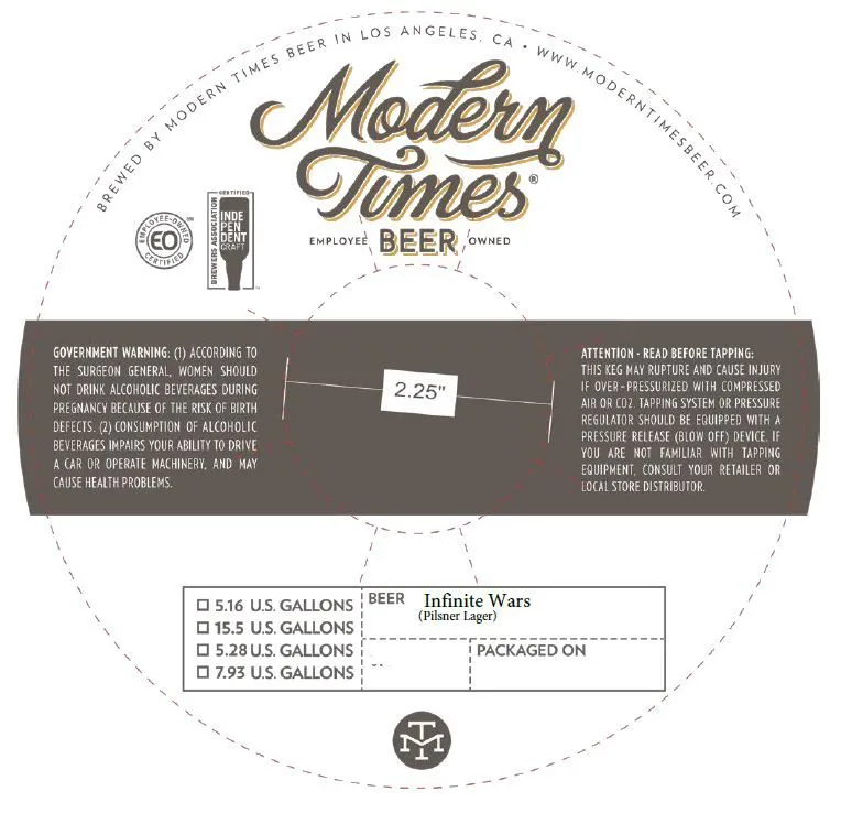 Infinite Wars — full label as filed with TTB
