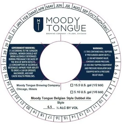 Belgian Style Dubbel Ale label