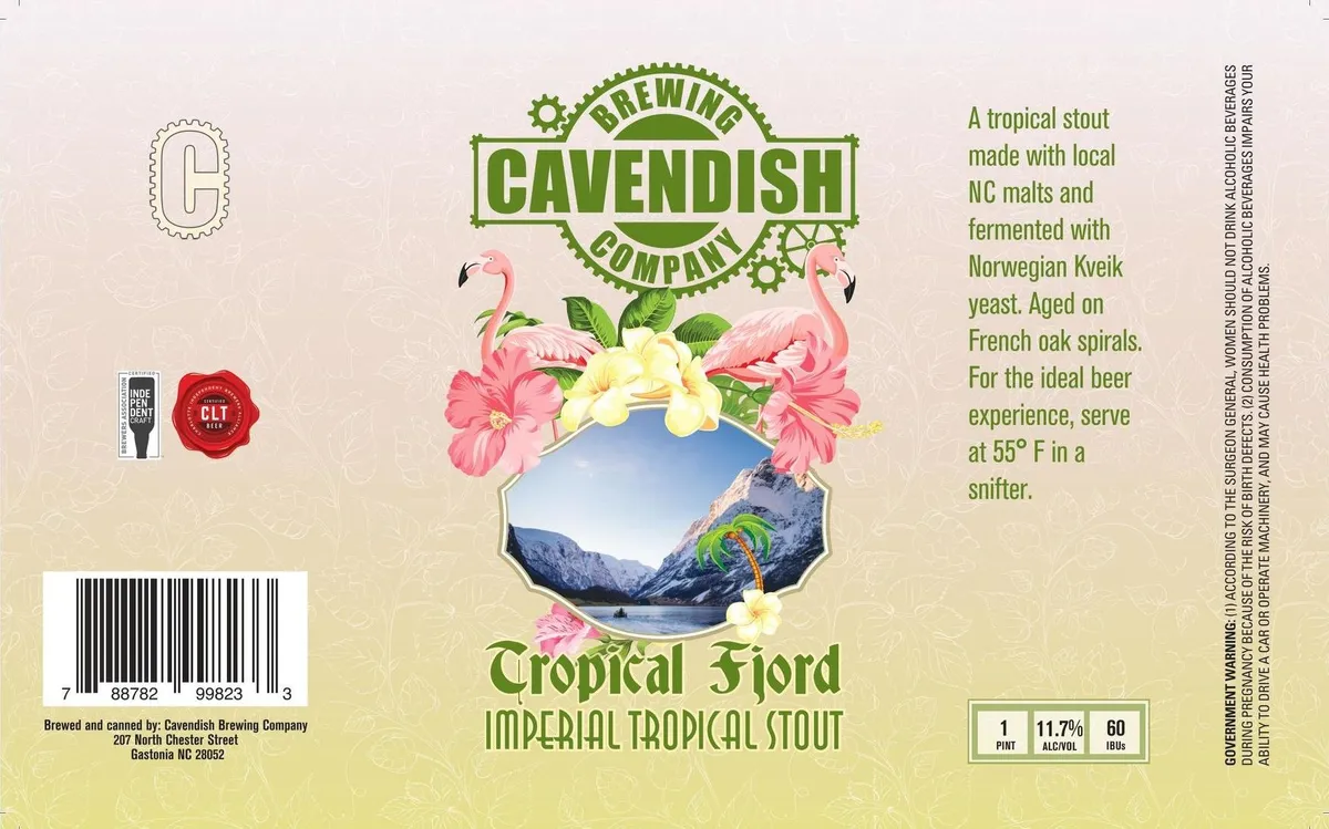 Tropical Fjord Imperial Tropical Stout — full label as filed with TTB