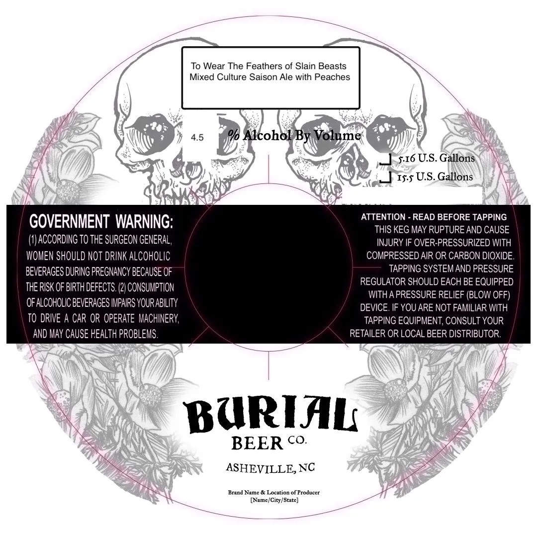 To Wear The Feathers of Slain Beasts label art — BURIAL BEER CO.