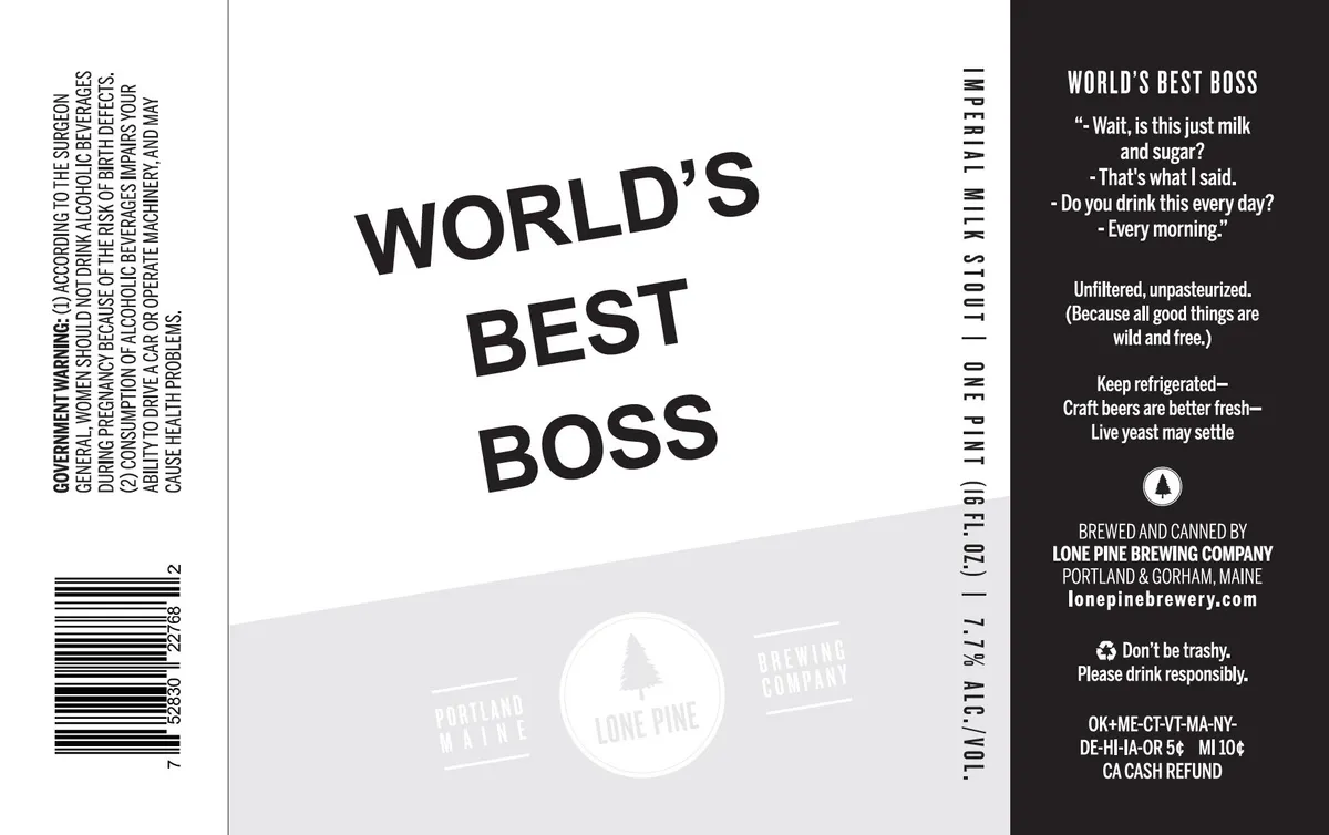 World's Best Boss — full label as filed with TTB