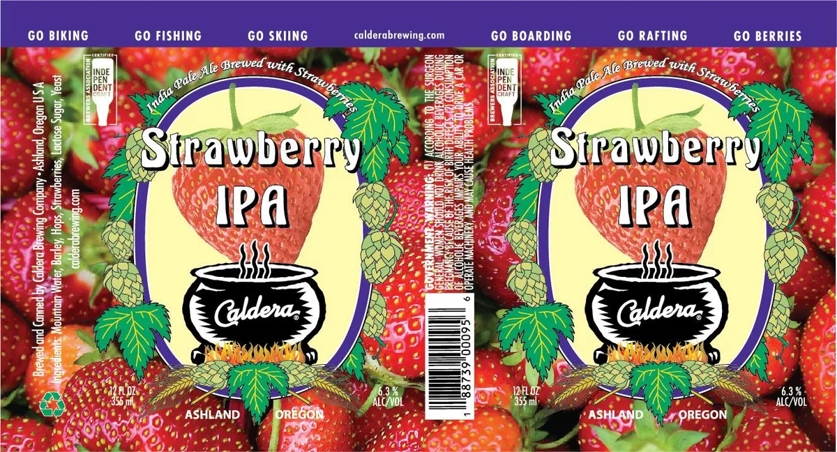 Strawberry IPA label