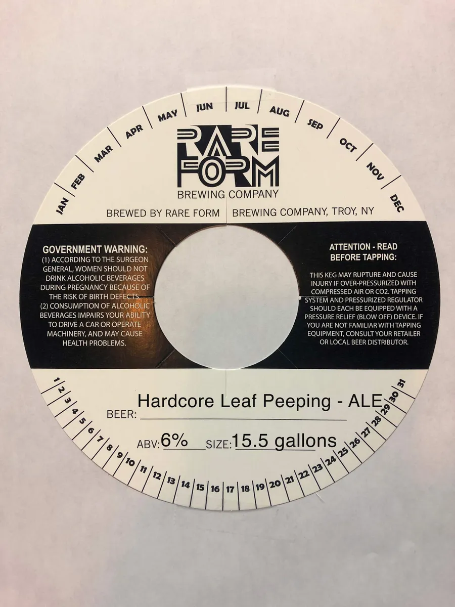 Hardcore Leaf Peeping — full label as filed with TTB