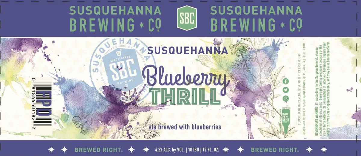 Blueberry Thrill — full label as filed with TTB