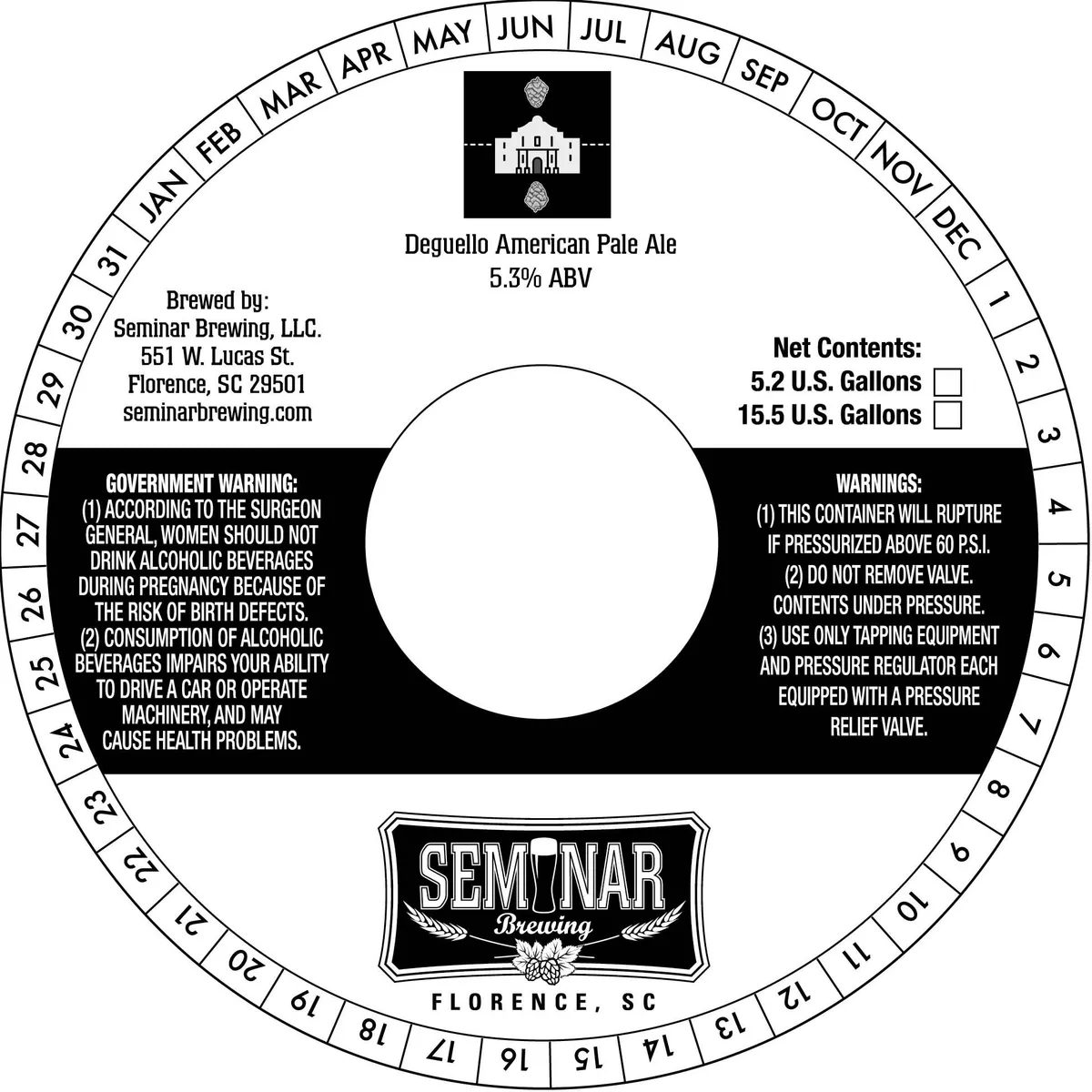 Deguello American Pale Ale — full label as filed with TTB