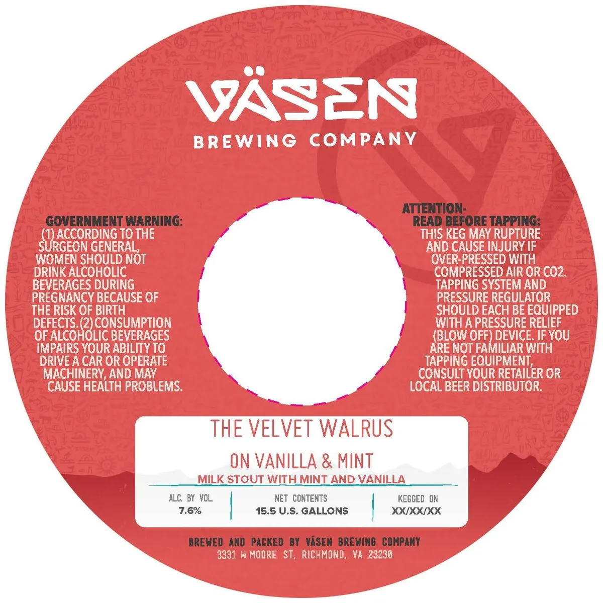 The Velvet Walrus On Vanilla & Mint — full label as filed with TTB