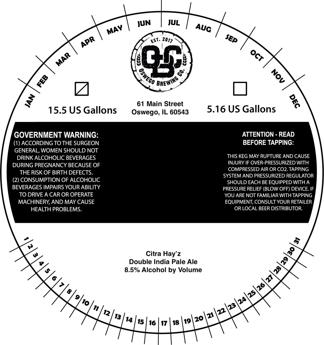 Citra Hay'z — full label as filed with TTB