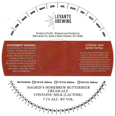 Hagrid's Homebrew Butterbeer label