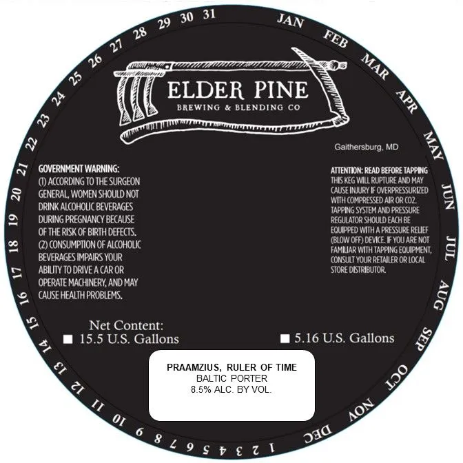 Praamzius, Ruler of Time — full label as filed with TTB