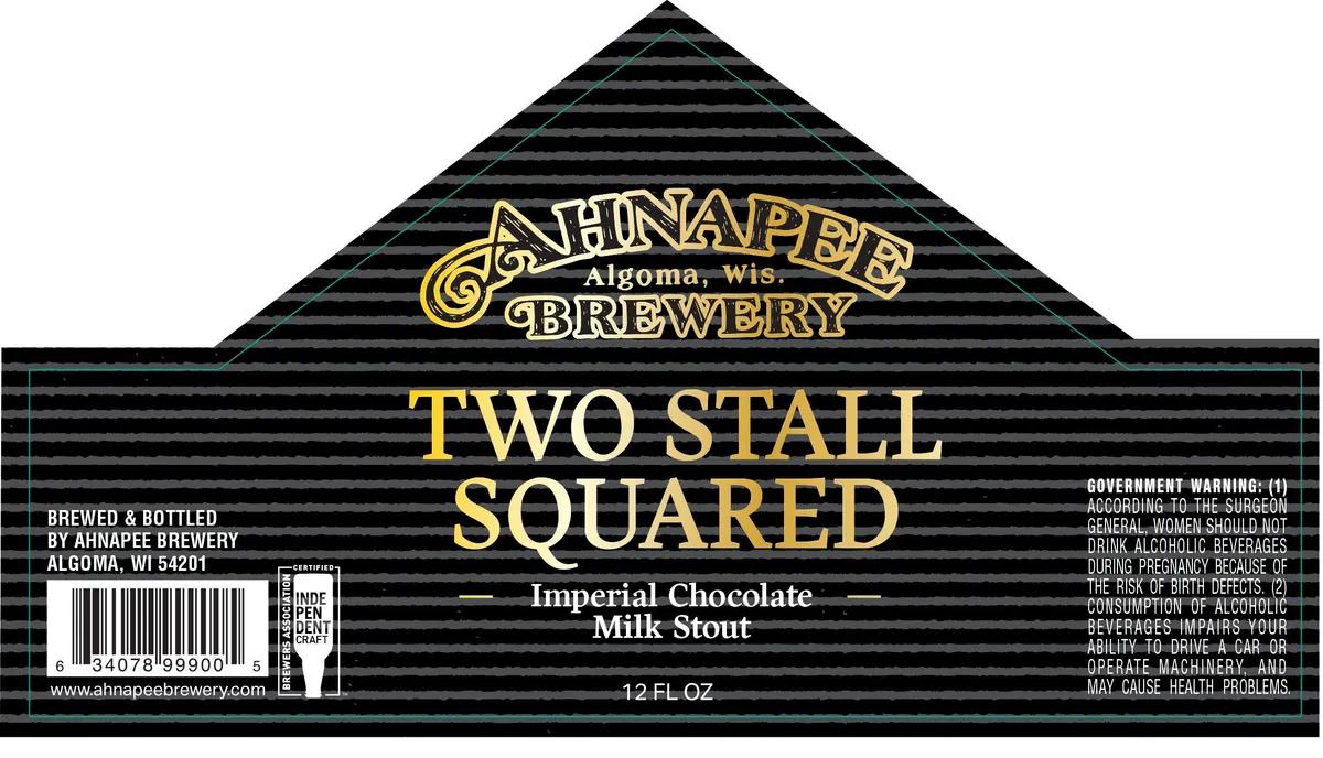 Two Stall Squared label art — AHNAPEE BREWERY