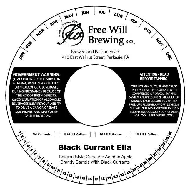 Black Currant Ella — full label as filed with TTB