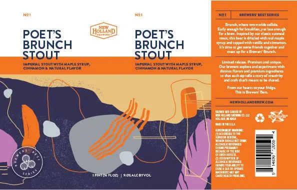 Poet's Brunch Stout — full label as filed with TTB