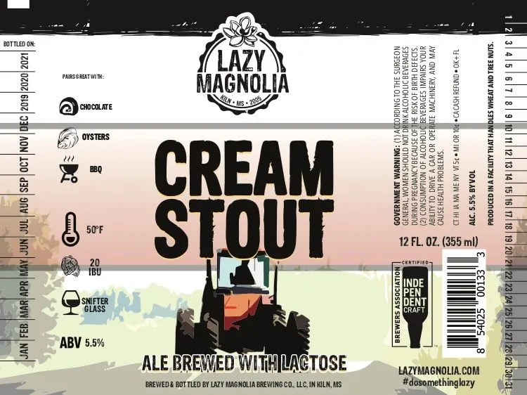 Cream Stout — full label as filed with TTB