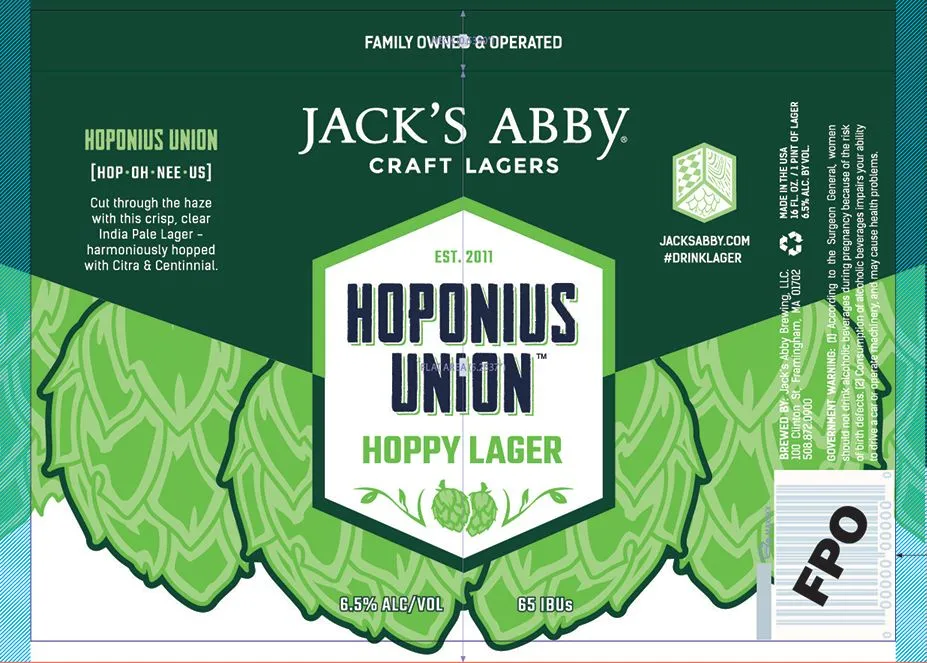 Hoponius Union — full label as filed with TTB