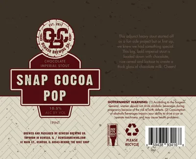 Snap Cocoa Pop label