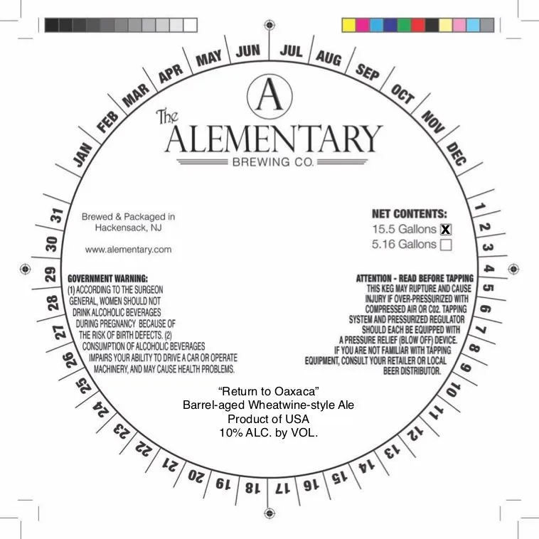 Return to Oaxaca — full label as filed with TTB
