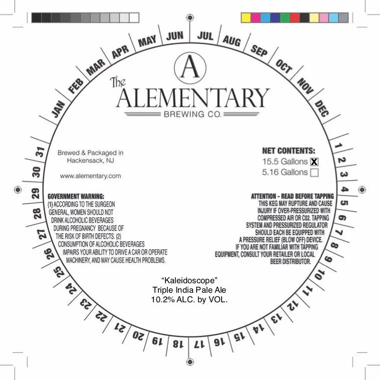 Kaleidoscope — full label as filed with TTB