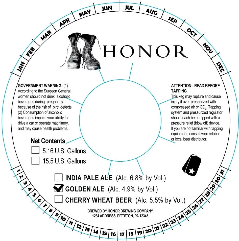 Golden Ale — full label as filed with TTB