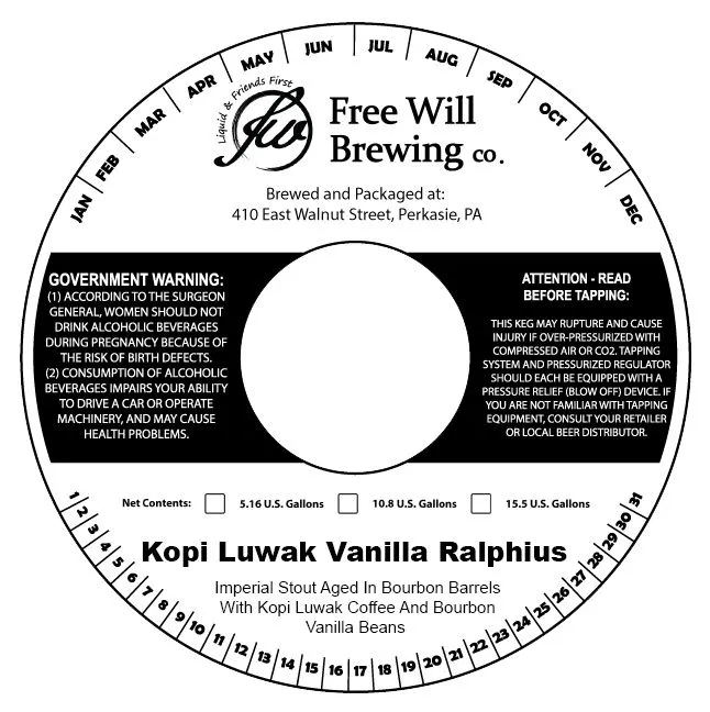 Kopi Luwak Vanilla Ralphius — full label as filed with TTB