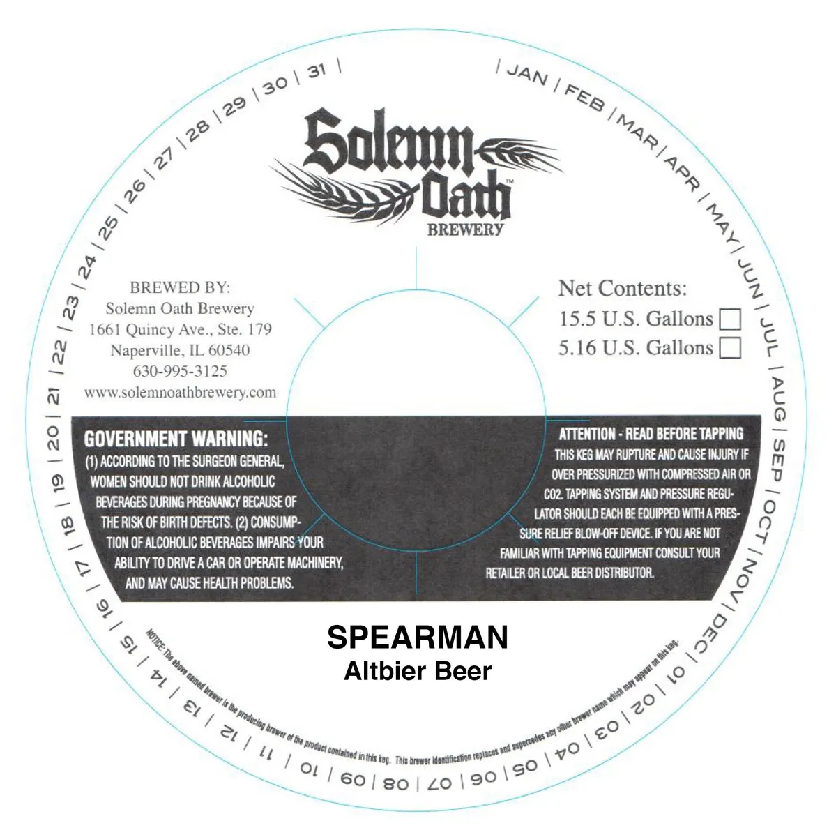 Spearman label art — SOLEMN OATH BREWERY
