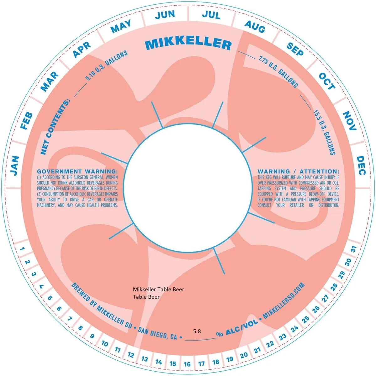 Mikkeller Table Beer — full label as filed with TTB