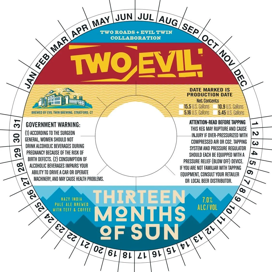 Thirteen Months of Sun label art — TWO EVIL