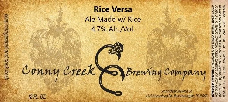 Rice Versa — full label as filed with TTB