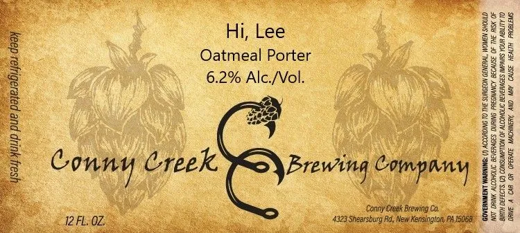 Hi, Lee Oatmeal Porter — full label as filed with TTB