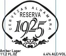 Alhambra Reserva 1925 label