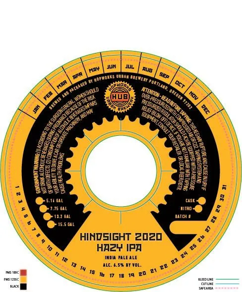 Hindsight 2020 Hazy IPA — full label as filed with TTB