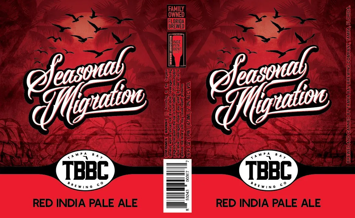 Seasonal Migration label art — TAMPA BAY BREWING COMPANY